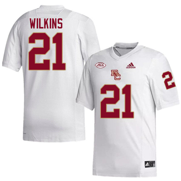 VJ Wilkins Jersey,#21 VJ Wilkins Boston College Eagles Football Jersey,Uniforms-White